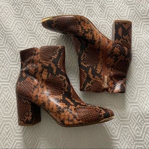 Franco Sarto snakeskin booties